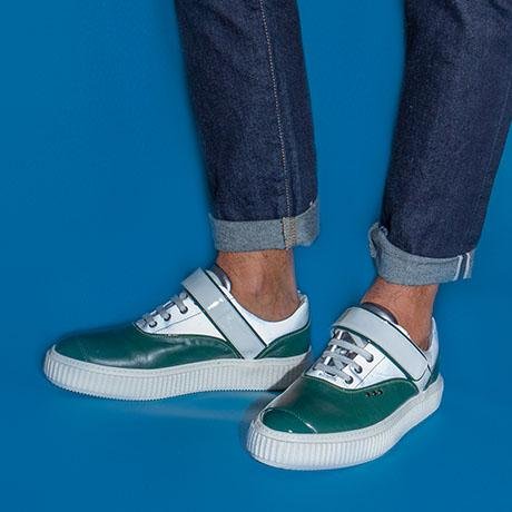 Green, white and grey BEAKER band sneaker