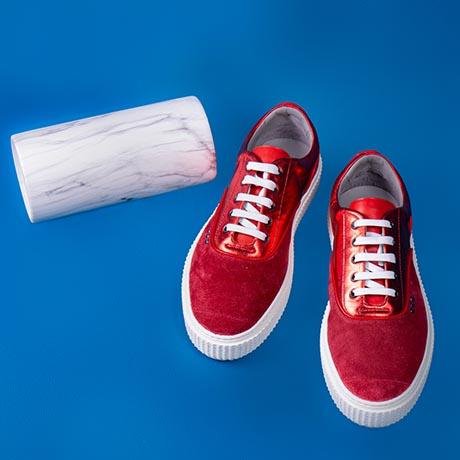 Metallic red suede MEAKER sneaker