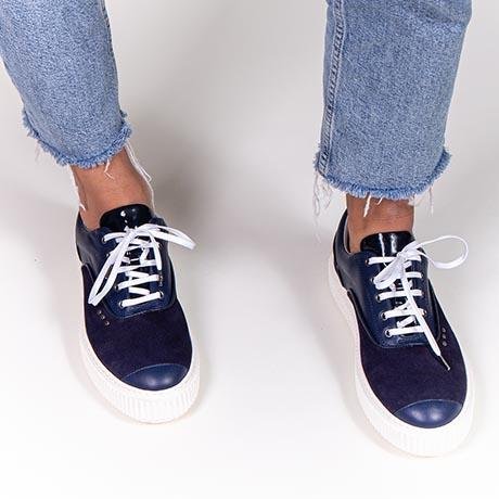 Navy suede MEAKER sneaker