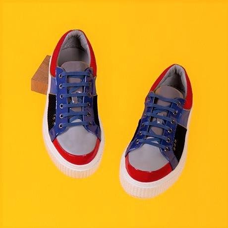 ME.LAND Red, black, blue and grey DEAKER sneaker above