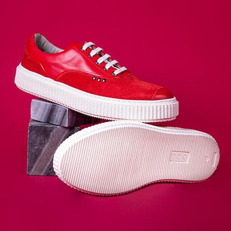 Red suede MEAKER sneaker