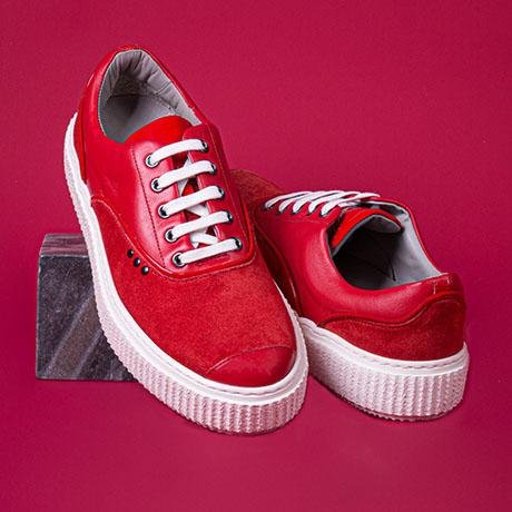 Red suede MEAKER sneaker