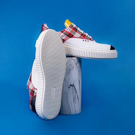 Tartan and white MEAKER sneaker