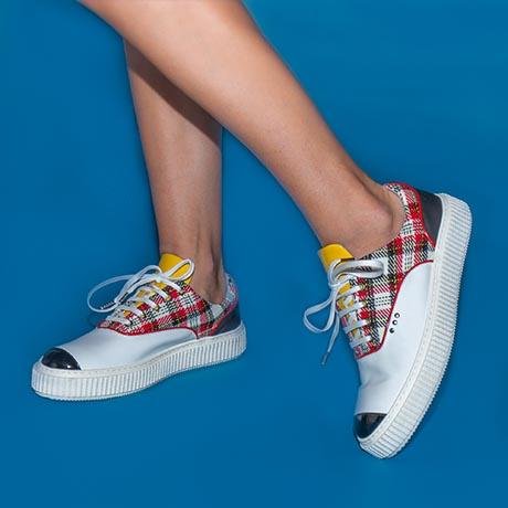 Tartan and white MEAKER sneaker