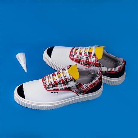 ME.LAND Tartan and white MEAKER sneaker above