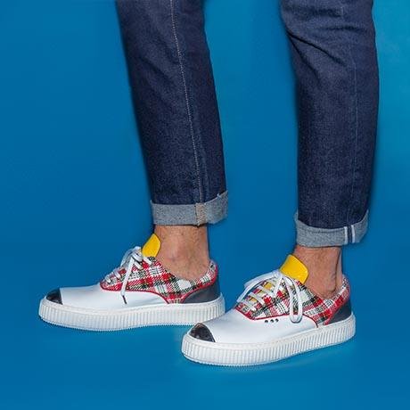 Tartan and white MEAKER sneaker