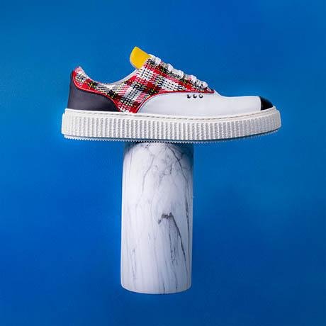 Tartan and white MEAKER sneaker