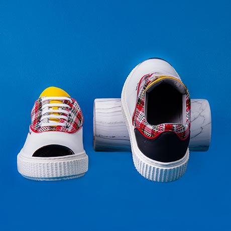 Tartan and white MEAKER sneaker