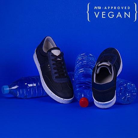 VIVACE vegan and recycled sneaker in black and navy blue