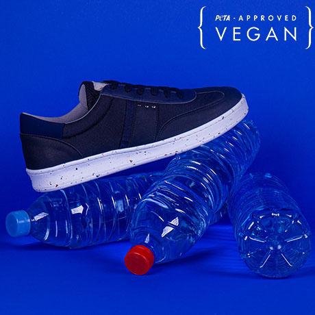 VIVACE baskets vegan et recyclées en noir et bleu marine