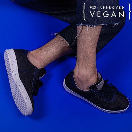 VIVACE vegan and recycled sneaker in black and navy blue