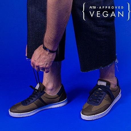 VIVACE baskets vegan et recyclées kaki et marine
