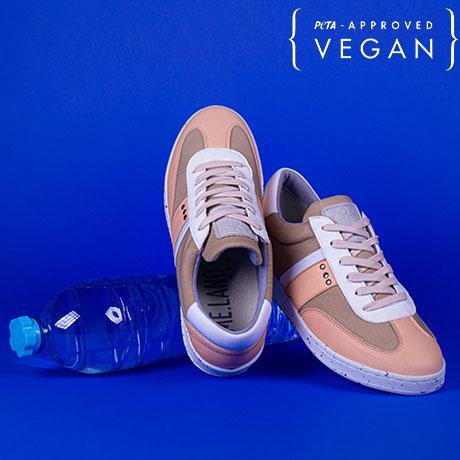 VIVACE vegan and recycled sneaker in pink, beige and white
