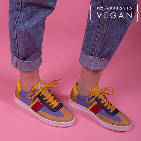 ME.LAND VIVACE 100 vegan and recycled sneaker in cognac blue