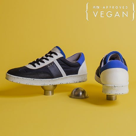 VIVACE vegan and recycled sneaker in navy, white and blue