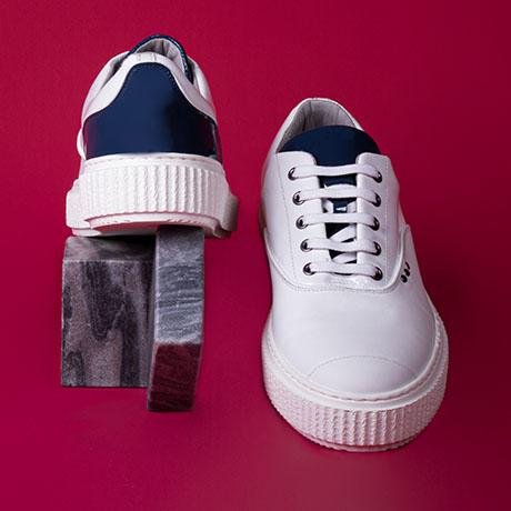 White and blue MEAKER sneaker