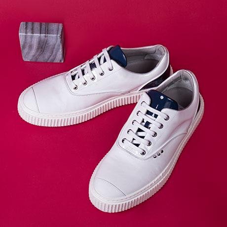 White and blue MEAKER sneaker