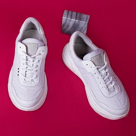 White recycled nylon DEBUT sneaker