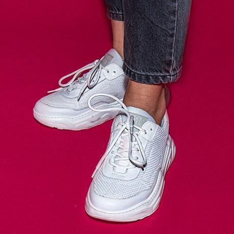 White recycled nylon DEBUT sneaker