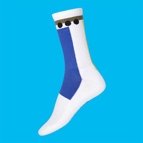 White geometrical organic cotton sport socks