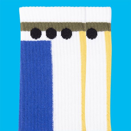Chaussettes de sport géométriques blanches en coton biologique