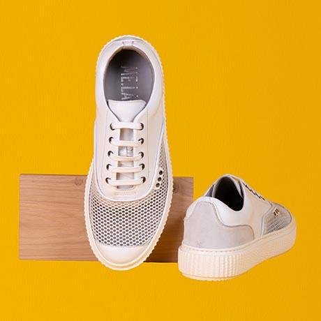Baskets MEAKER en mesh blanc