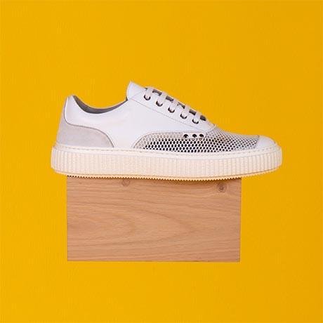 Baskets MEAKER en mesh blanc