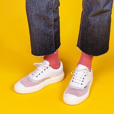 Baskets MEAKER en mesh blanc