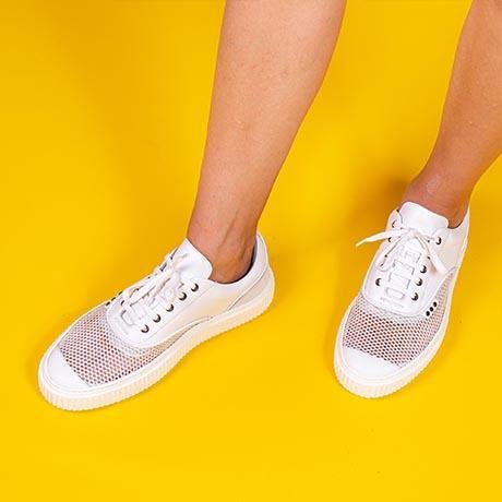 White mesh MEAKER sneaker