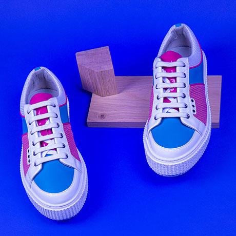 ME.LAND White, pink, turquoise DEAKER sneaker above