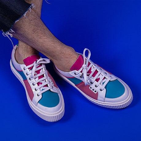 White, pink, turquoise DEAKER sneaker
