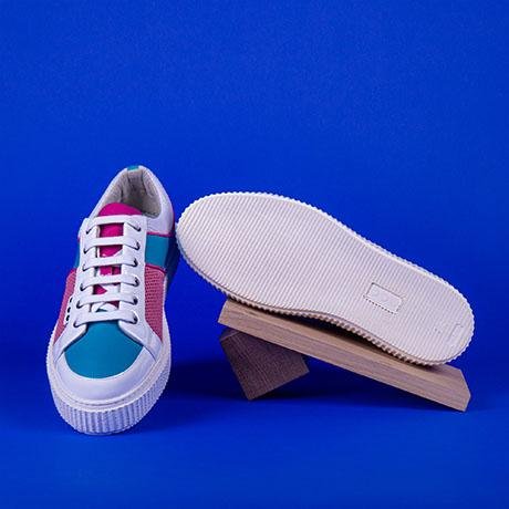 White, pink, turquoise DEAKER sneaker