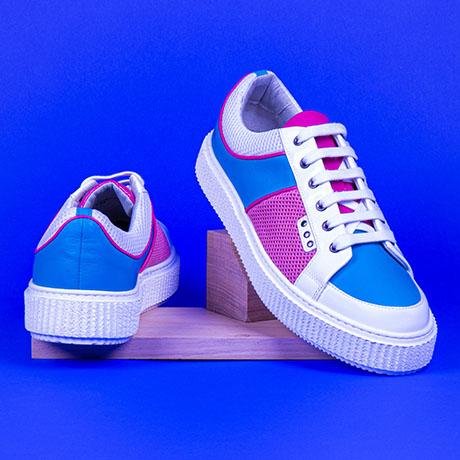 White, pink, turquoise DEAKER sneaker