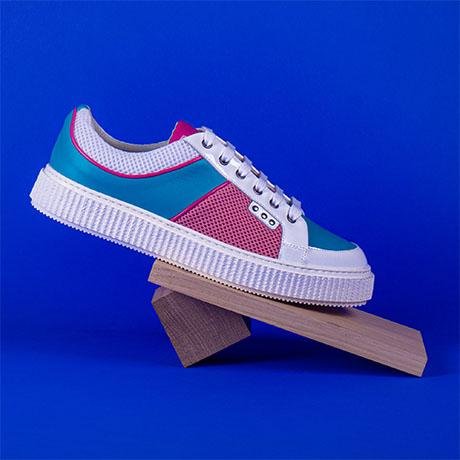 White, pink, turquoise DEAKER sneaker